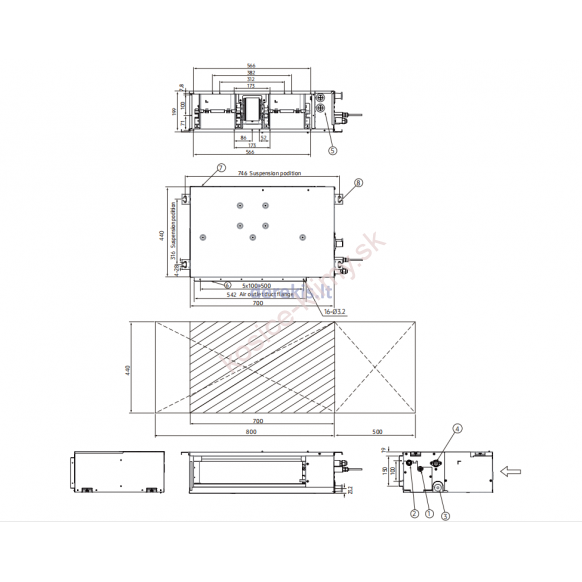 Set kanálovej jednotky  SAMSUNG MSP Duct HighEE 13,4kW - na 380V